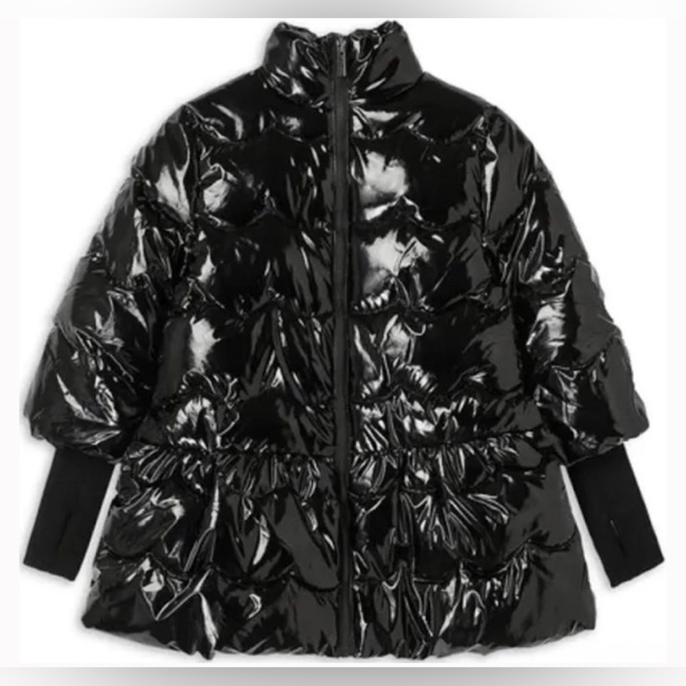 Habitual Kids Black Patent Puffer Coat Size 12